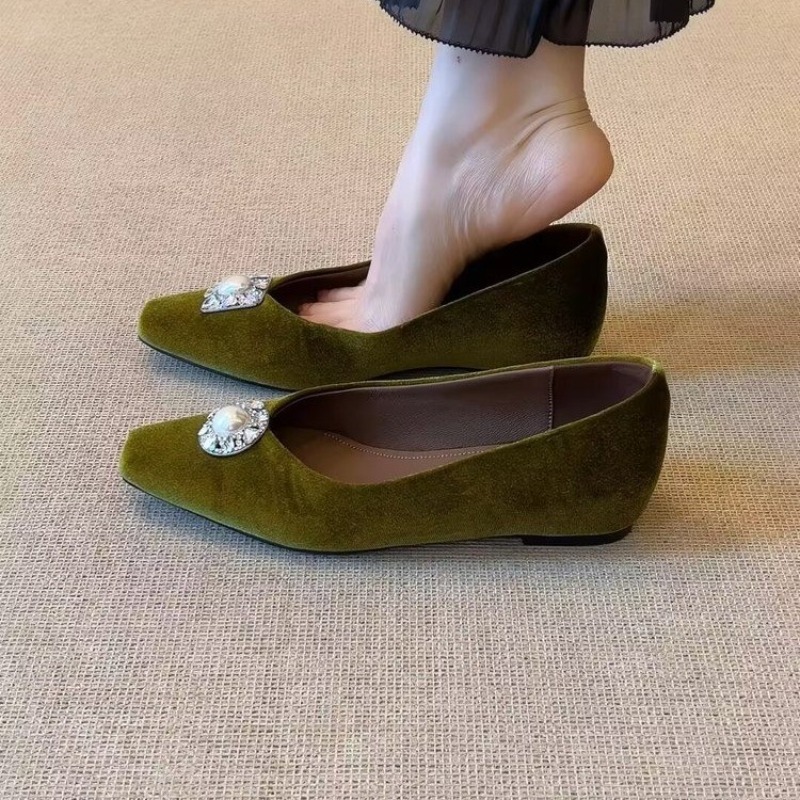 Vintage Fashion Heels - Sepatu Wanita Vintage Mutiara, Model Flat,