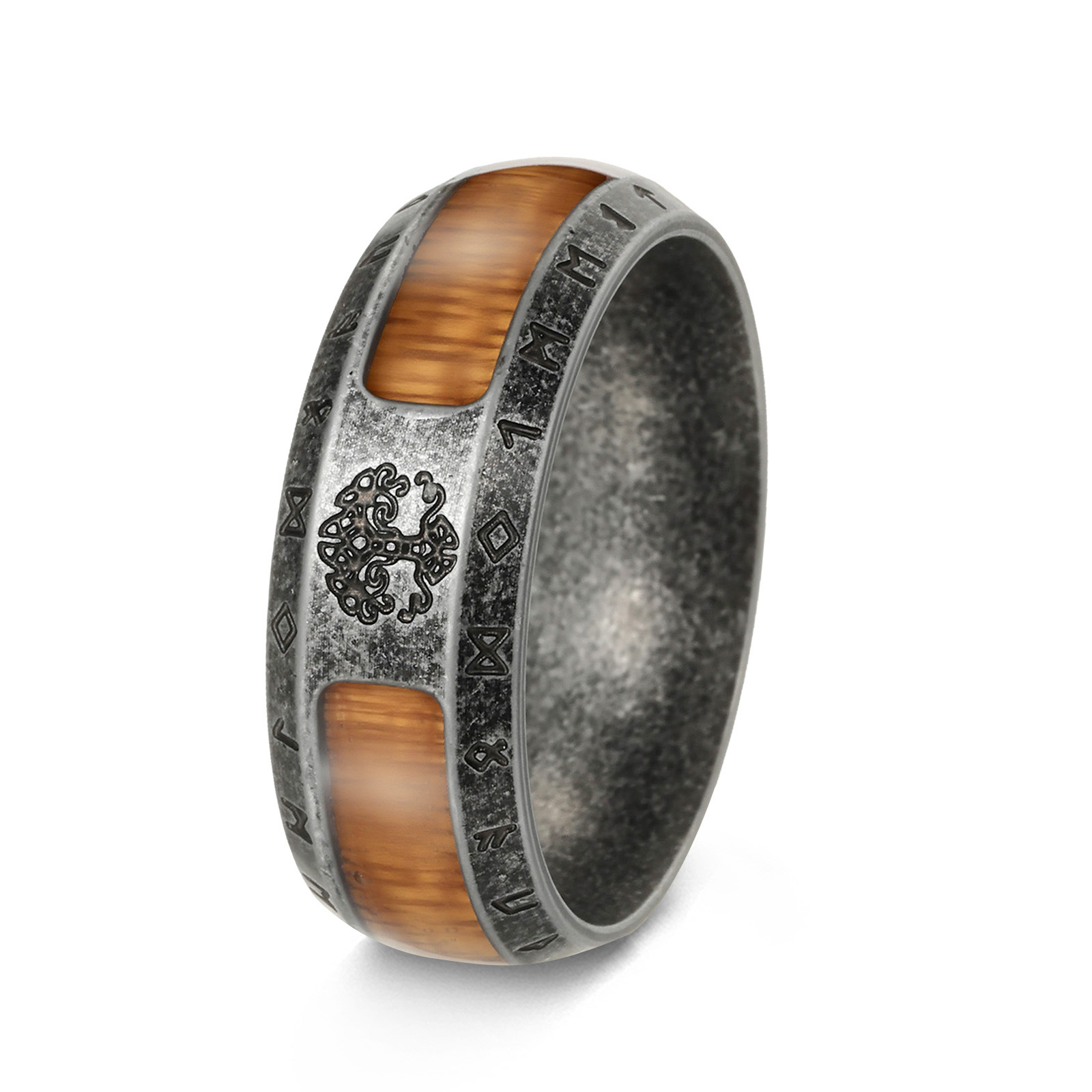 Vintage Fashion Stuff - Cincin Pria Jimat Pohon Kehidupan Hitam