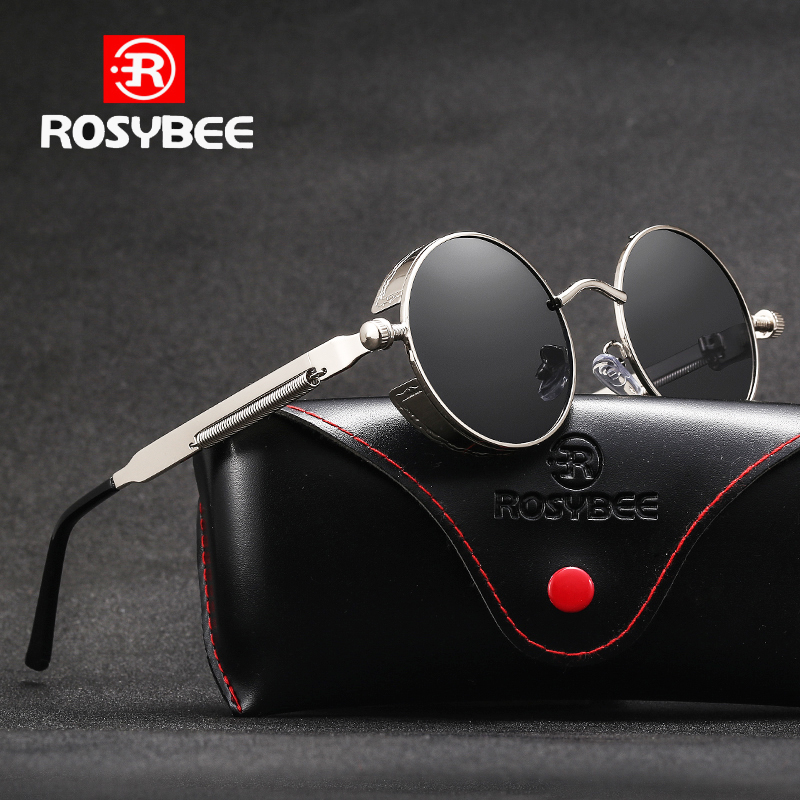 Vintage Fashion Brand Names - ROSYBEE Kacamata Hitam Logam Terpolarisasi Bulat