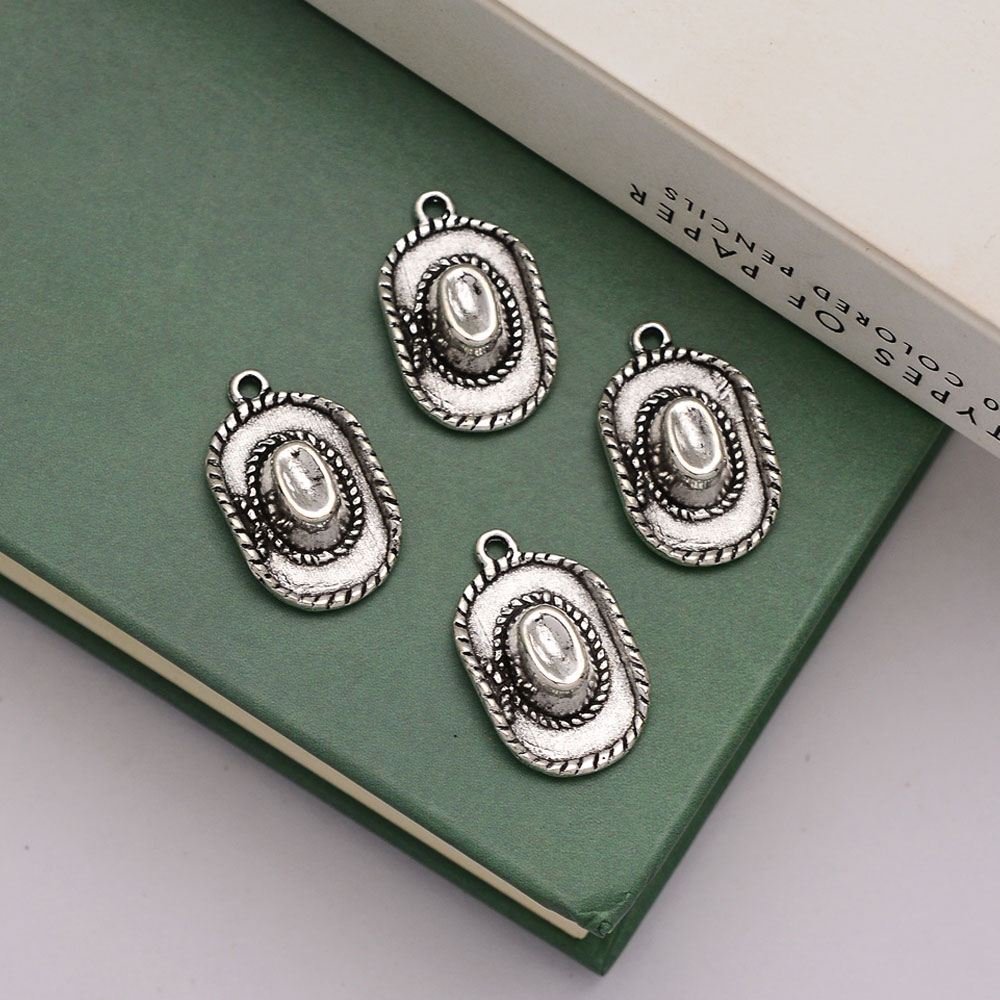 Vintage Fashion Finds - 10pcs/lot--13x22x5mm Liontin Topi Koboi/Koboi Wanita Berlapis