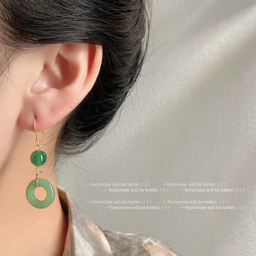 Vintage Fashion Rings - Anting Cincin Giok Asli Hijau Jimat