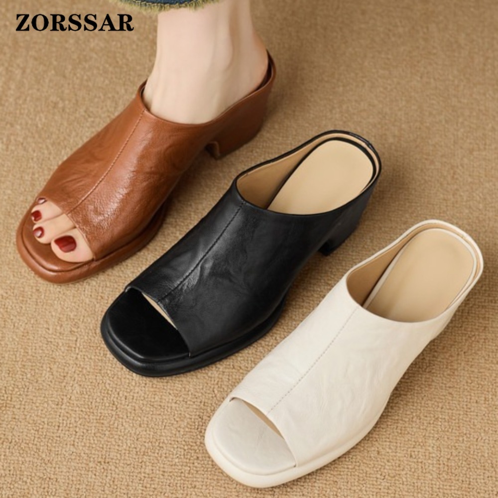 Vintage Fashion Heels - Sepatu Mules Wanita Vintage dengan Hak