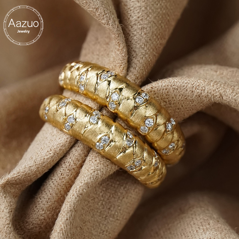 Vintage Fashion Rings - Aazuo Perhiasan Mewah Emas Kuning 18K
