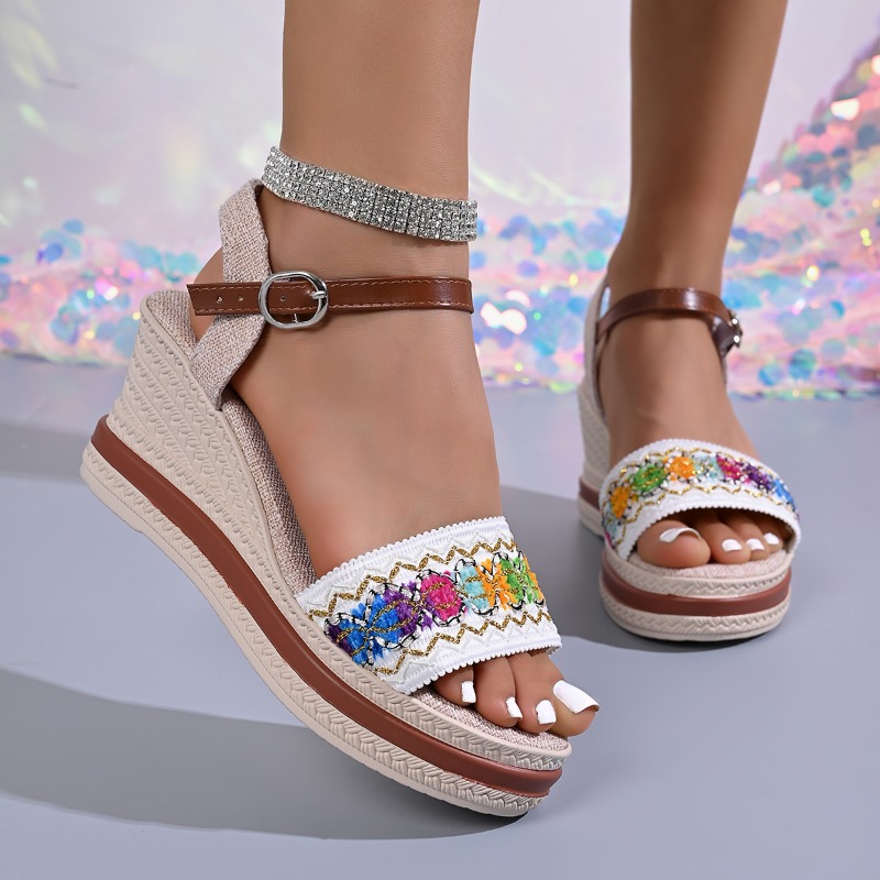 Vintage Fashion Heels - Sepatu Wanita Musim Panas Gaya Bohemian,