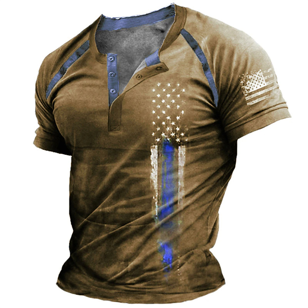 Vintage Fashion Style - Kaos Henry Pria Motif Bendera Amerika
