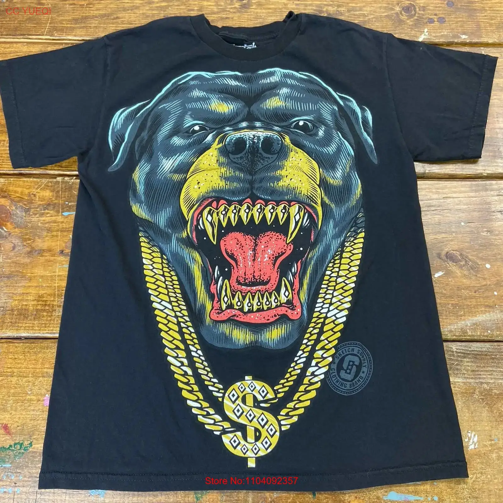 Vintage Fashion Sketches - Kaos Y2K Rottweiler Dog Sketch Supply