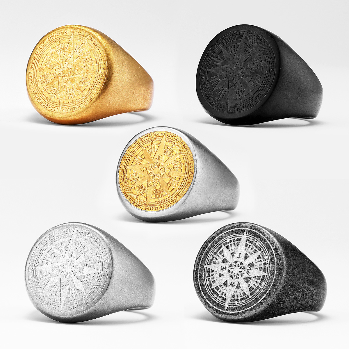 Vintage Fashion Stuff - Cincin kompas sederhana baja tahan karat