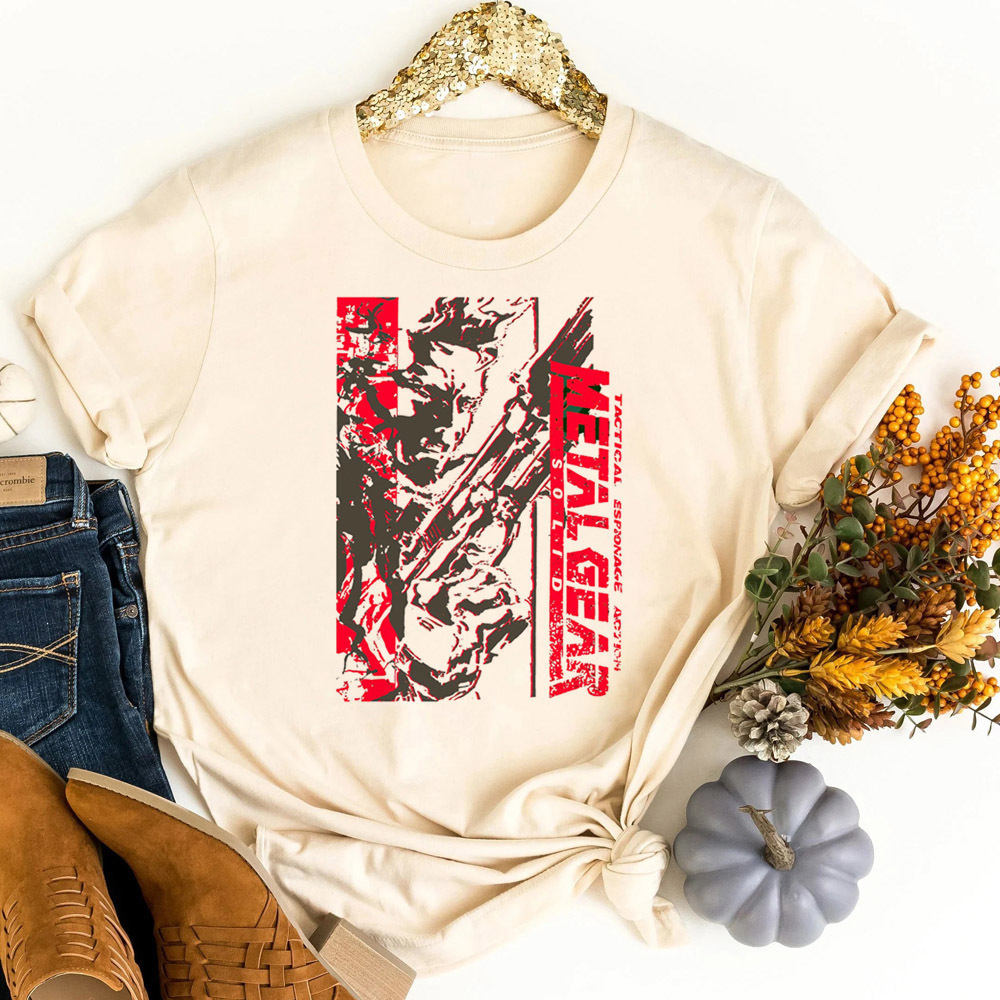 Retro Vintage Korean Fashion - Kaos Metal Gear Solid remaja cutecore