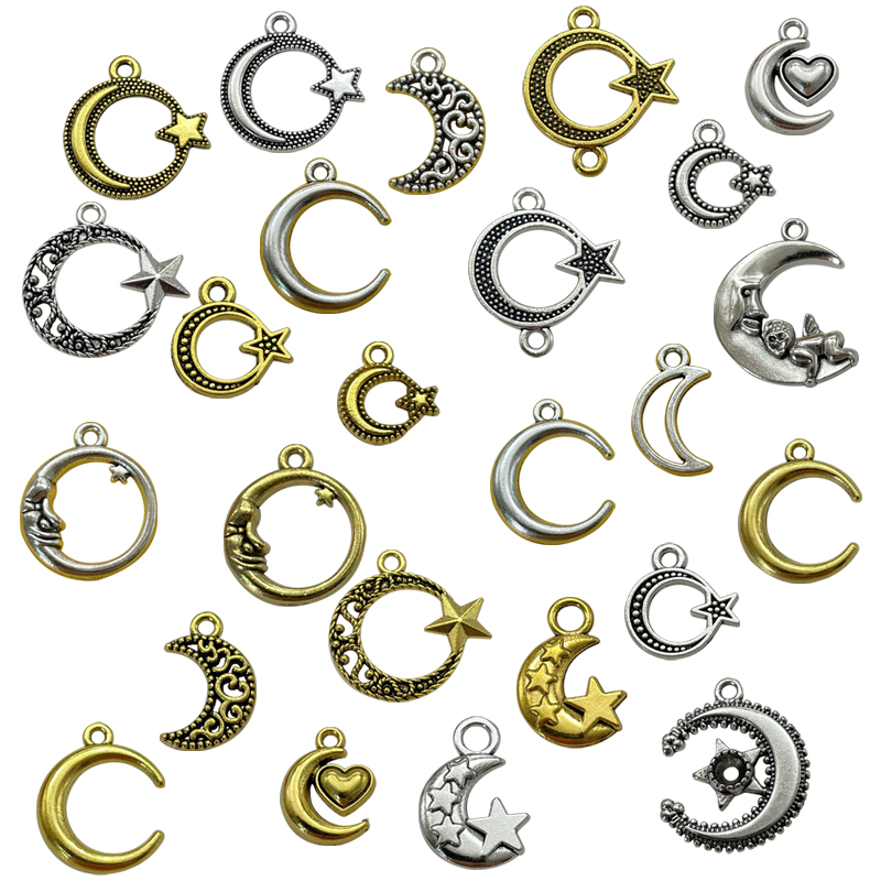 Vintage Fashion Finds - Dewi Viking bintang bulan berongga liontin