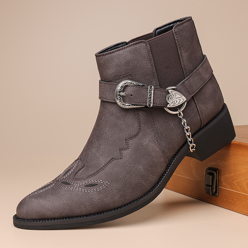 Vintage Fashion Style Men - Sepatu Bot Koboi Vintage Pria Retro