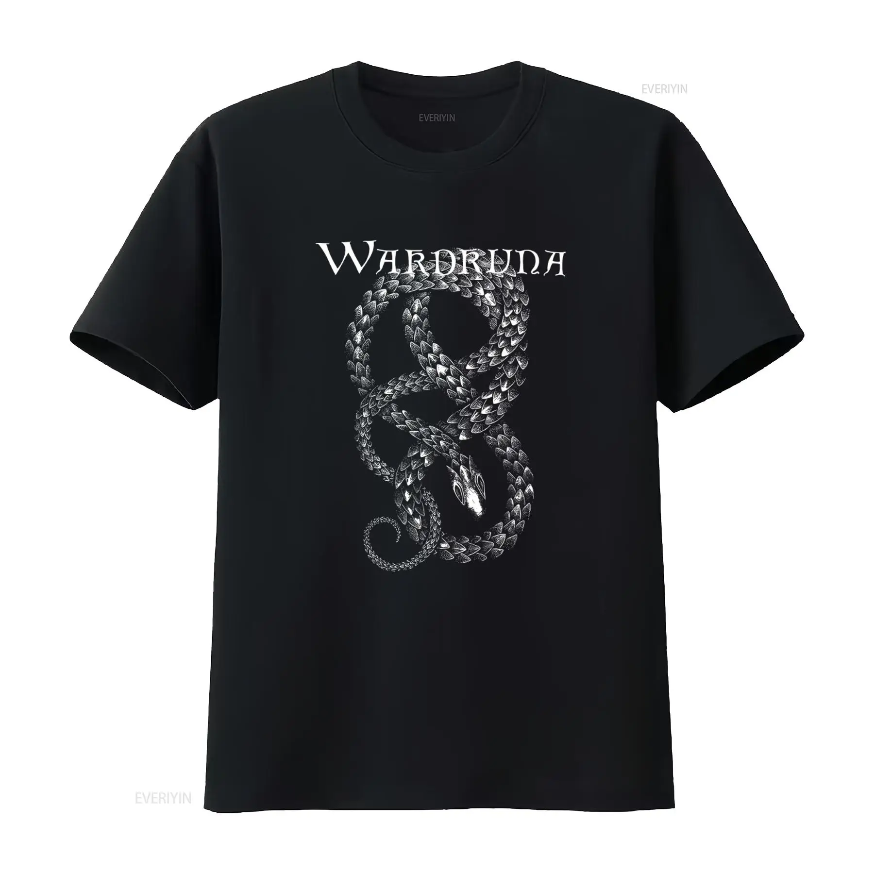 Vintage Fashion Enthusiasts - Kaos Hitam Wardruna dengan Desain Ular
