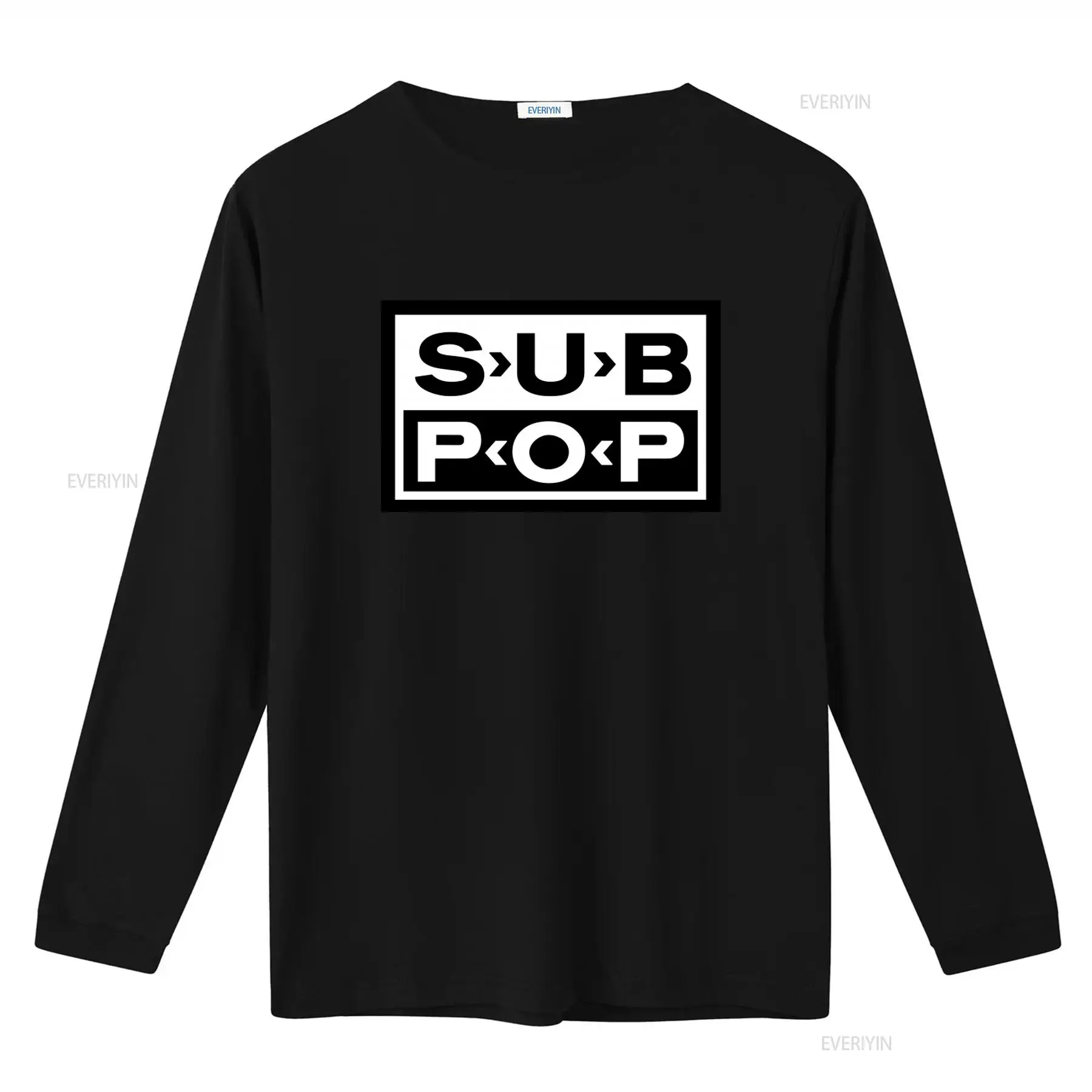 Kaos Logo Sub Pop Hitam dengan - Vintage Fashion Style Men ulasan dan harga