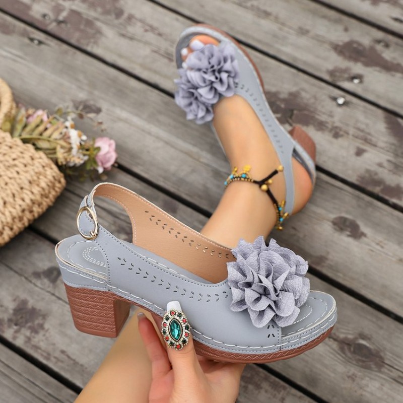 Sandal Peep Toe Vintage Hias B - Vintage Fashion Heels ulasan dan harga