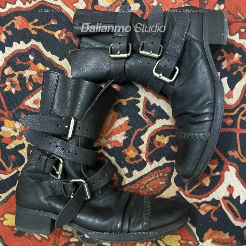 Sepatu Bot Kulit Asli Pria Mod - Vintage Fashion Style Men ulasan dan harga