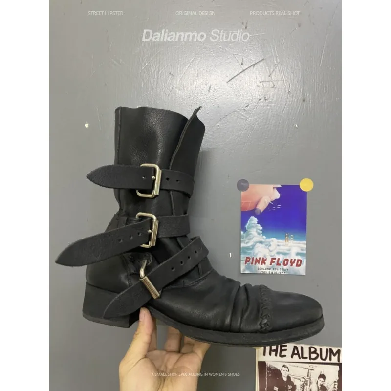 Sepatu Bot Kulit Asli Pria Mod - Vintage Fashion Style Men ulasan dan harga