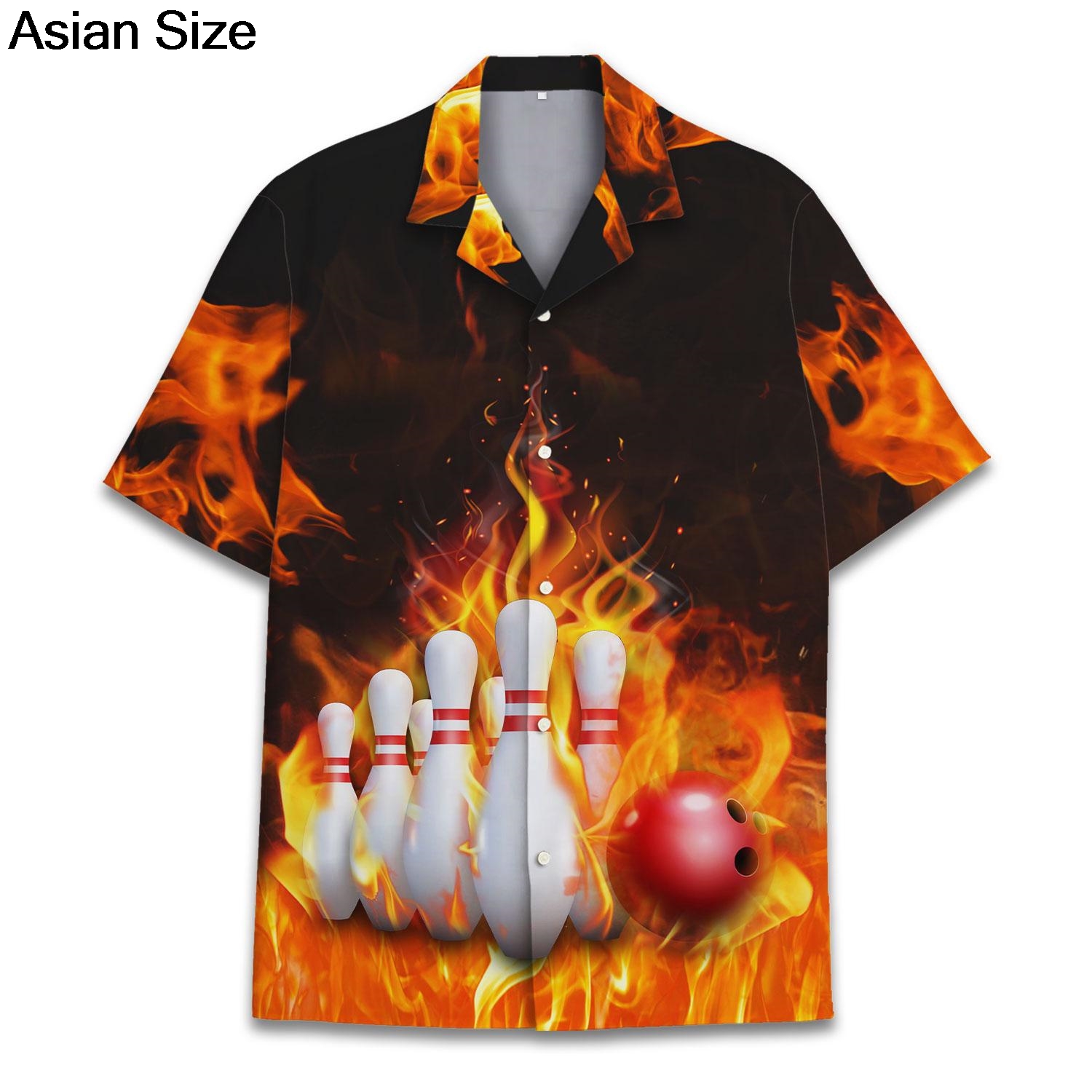 Kemeja Santai Unisex Lengan Pe - Bowling Shirt Camp ulasan dan harga