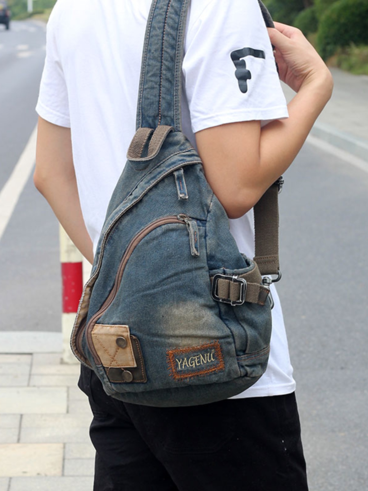 Tas Selempang Denim Retro Unis - Retro Vintage Korean Fashion ulasan dan harga