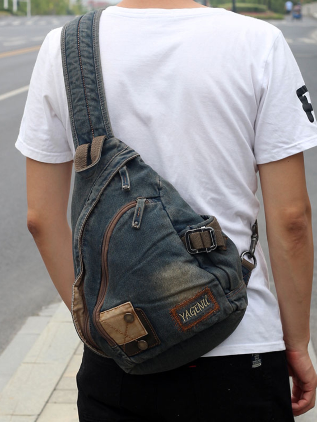 Tas Selempang Denim Retro Unis - Retro Vintage Korean Fashion ulasan dan harga