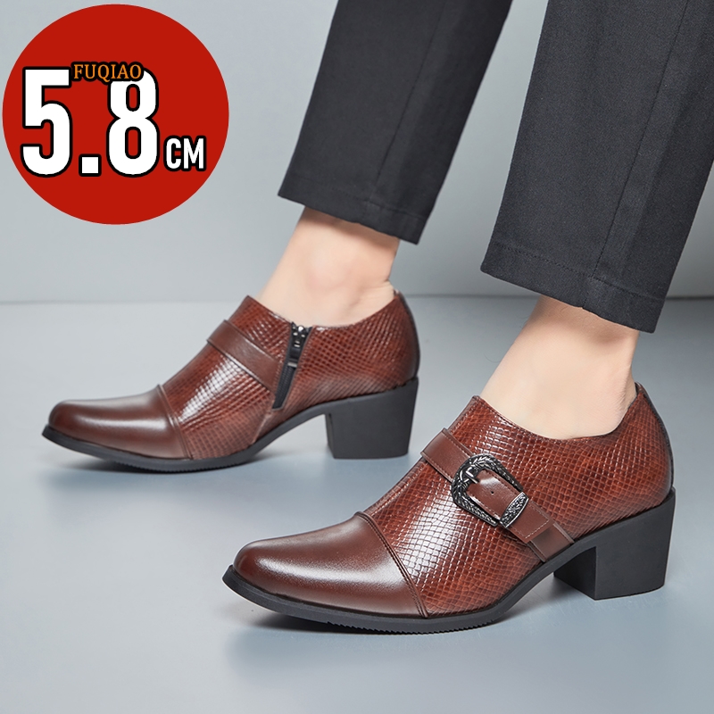 Sepatu Kulit Hak Tinggi Pria G - Vintage Fashion Style Men ulasan dan harga