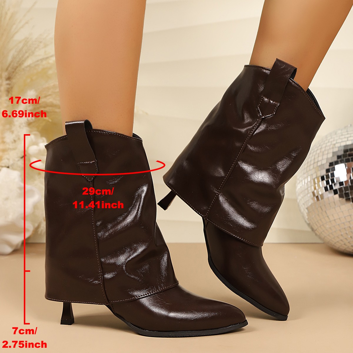 Sepatu Bot Pendek Stiletto Uju - French Vintage Fashion ulasan dan harga