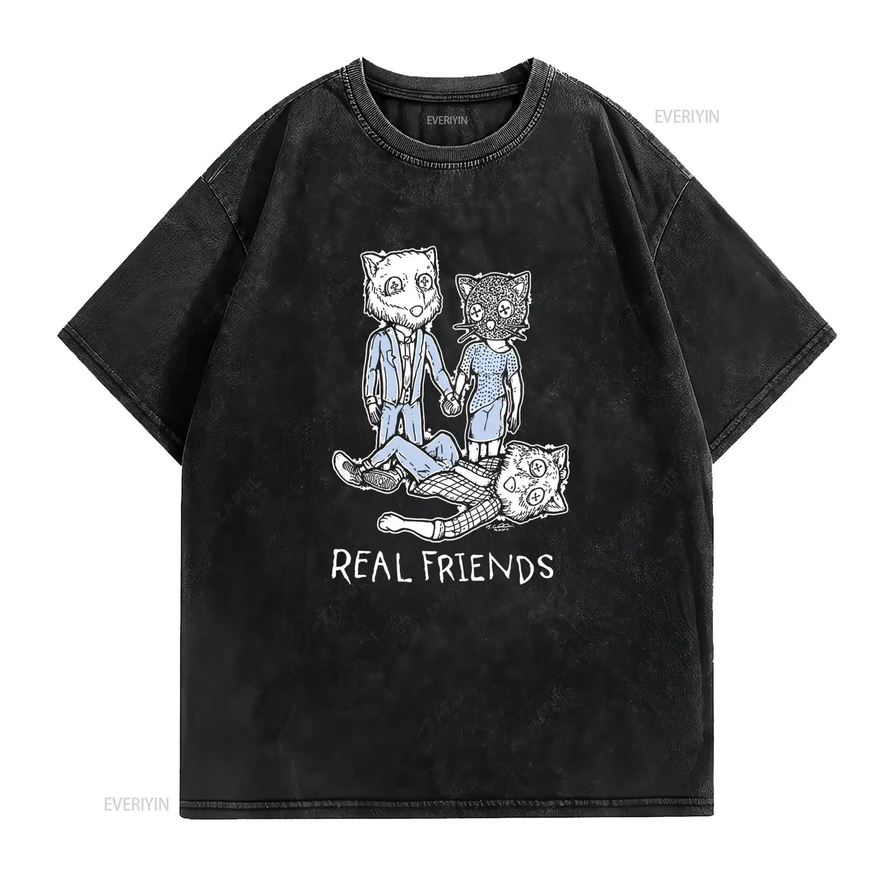 Kaos Retro Sketch Real Friends - Vintage Fashion Sketches ulasan dan harga