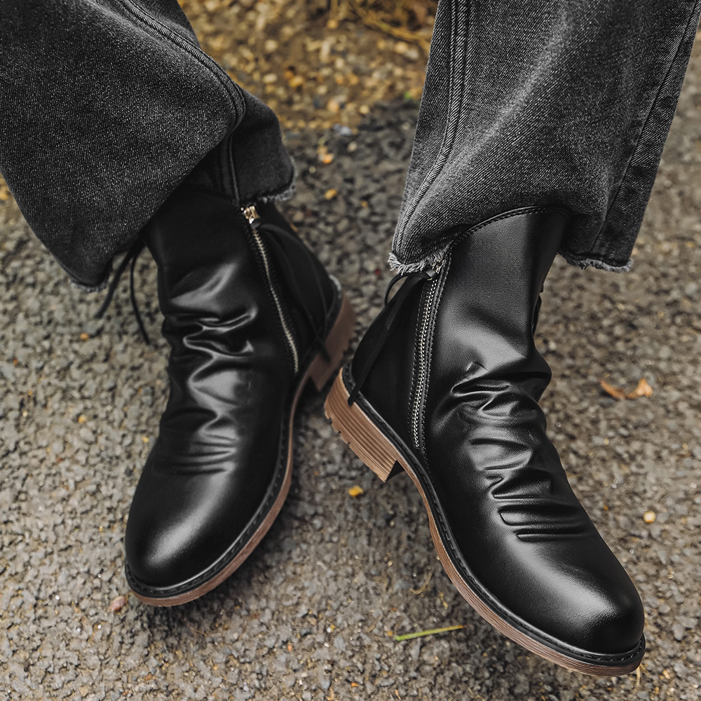 Sepatu Bot Motor Kulit Asli Pr - Vintage Fashion Style Men ulasan dan harga
