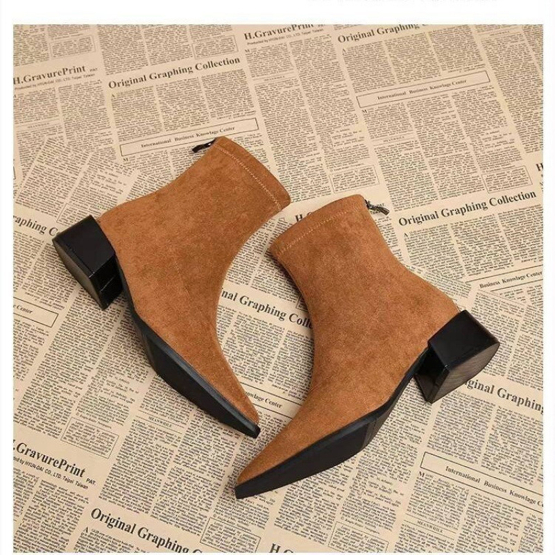 Sepatu Bot Wanita Hak Rendah M - Vintage Fashion Style ulasan dan harga
