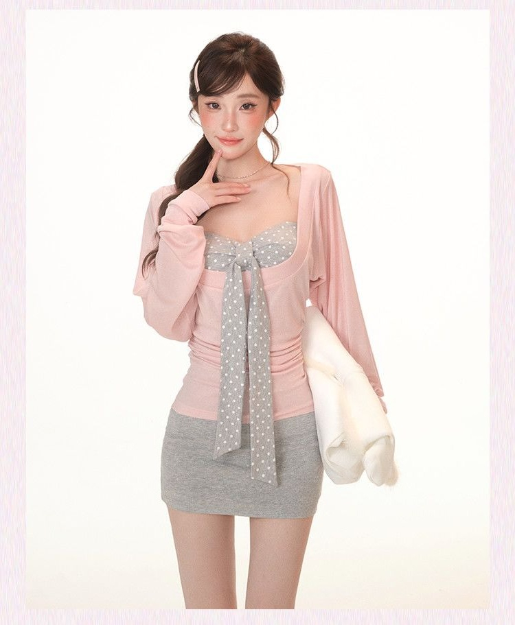 Setelan Blus Vintage Musim Sem - Retro Vintage Korean Fashion ulasan dan harga