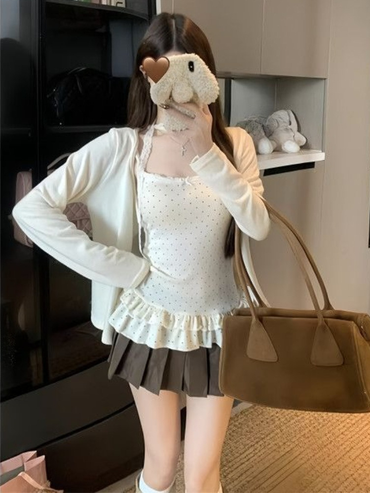 Setelan Blus Vintage Musim Sem - Retro Vintage Korean Fashion ulasan dan harga