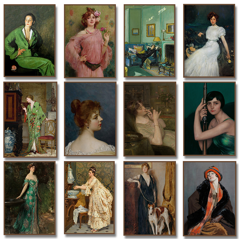 Poster Potret Wanita Renaisans - Vintage Fashion Sketches ulasan dan harga
