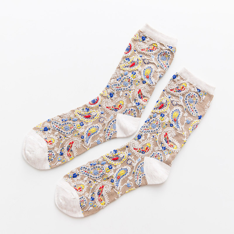 Kaus Kaki Panjang Katun Gambar - Retro Vintage Korean Fashion ulasan dan harga