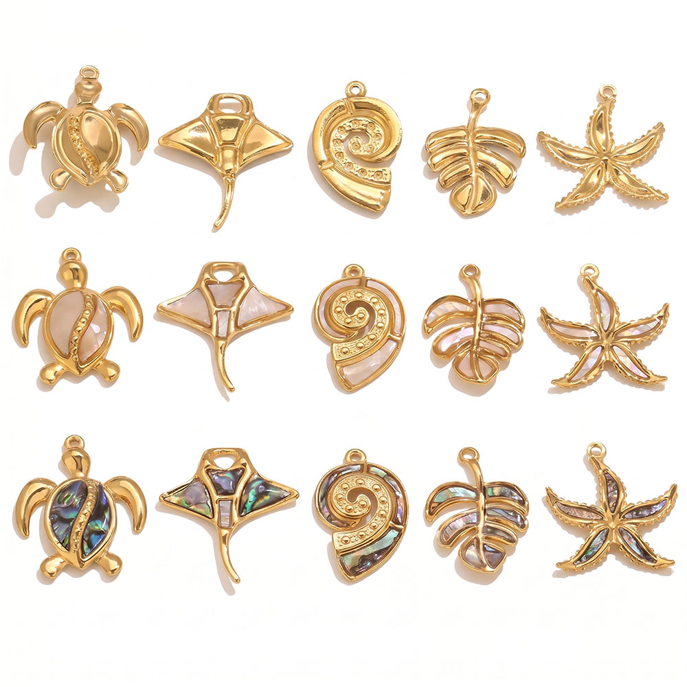 2pcs Liontin Enamel Hewan Laut - Vintage Fashion Finds ulasan dan harga