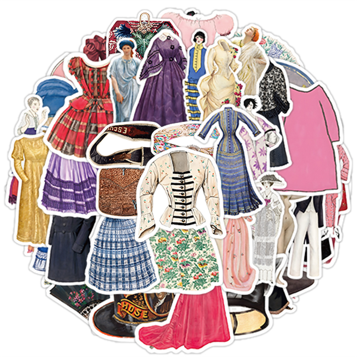 Stiker Mode Klasik Eropa 50Pcs - Vintage Fashion Style ulasan dan harga