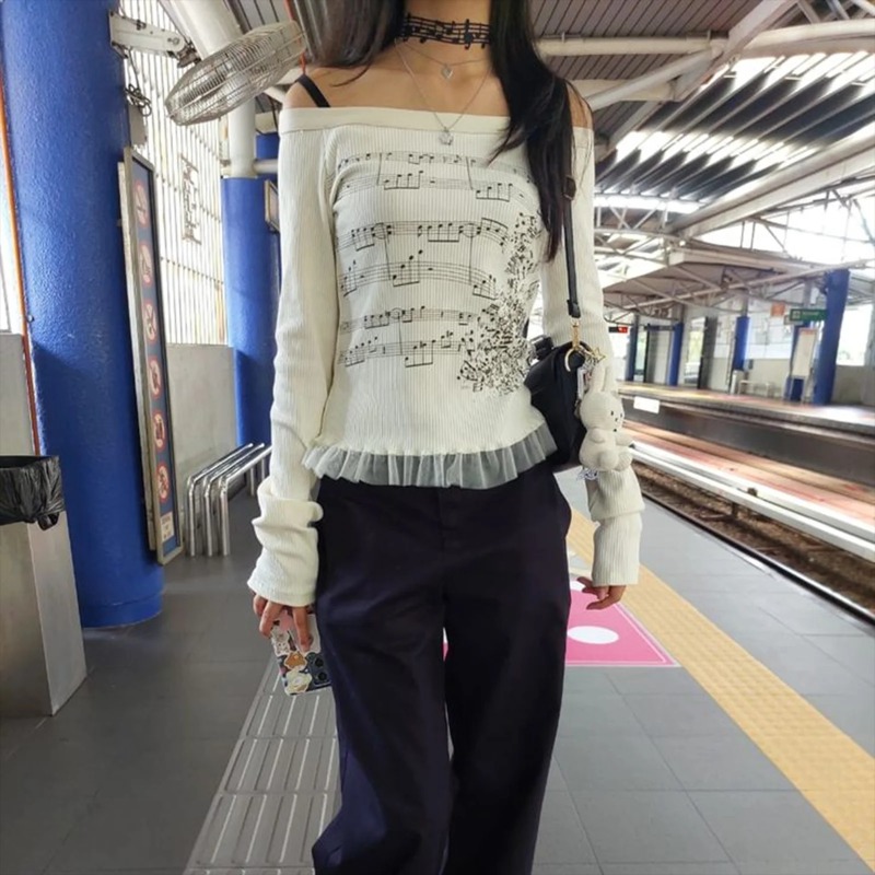 Kaos Retro Harajuku Y2K Musim  - Retro Vintage Korean Fashion ulasan dan harga
