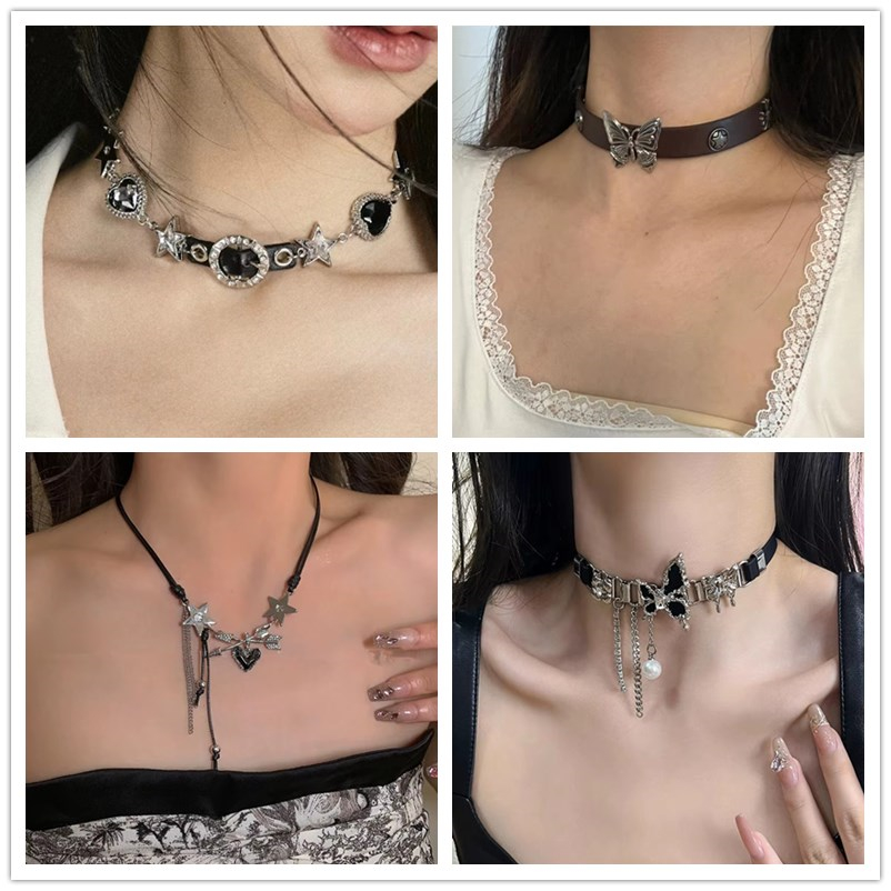 Y2K kalung Bintang Hati silang - Vintage Fashion Stuff ulasan dan harga