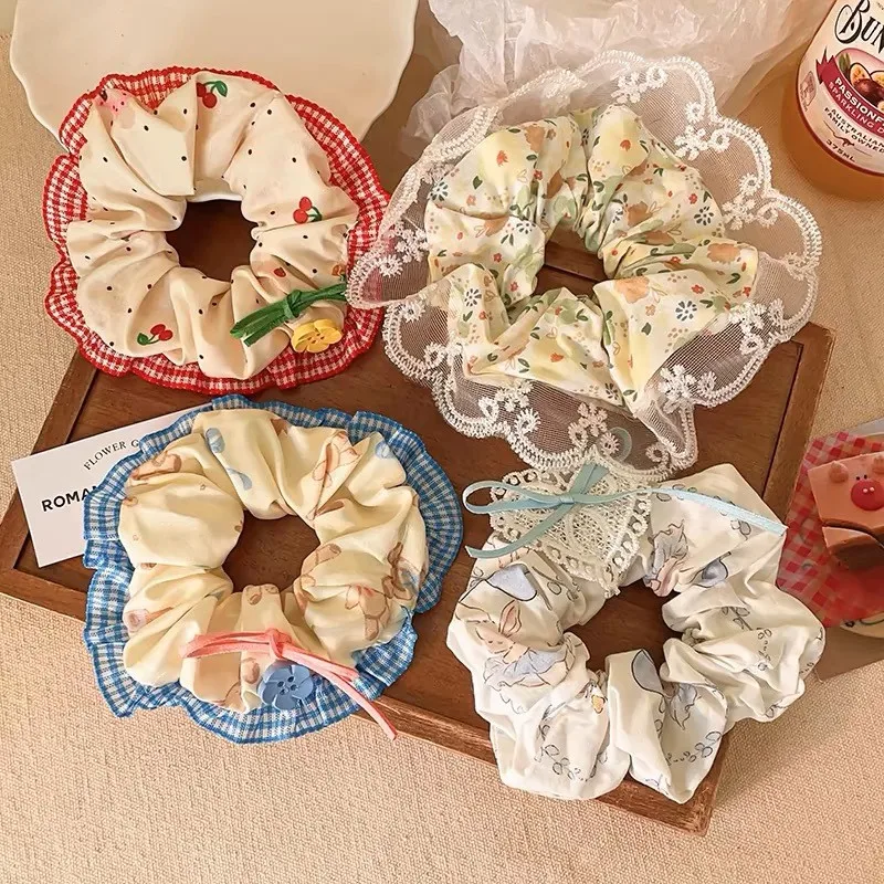 Ikat Rambut Pita Motif Kotak-k - Vintage Fashion Rings ulasan dan harga
