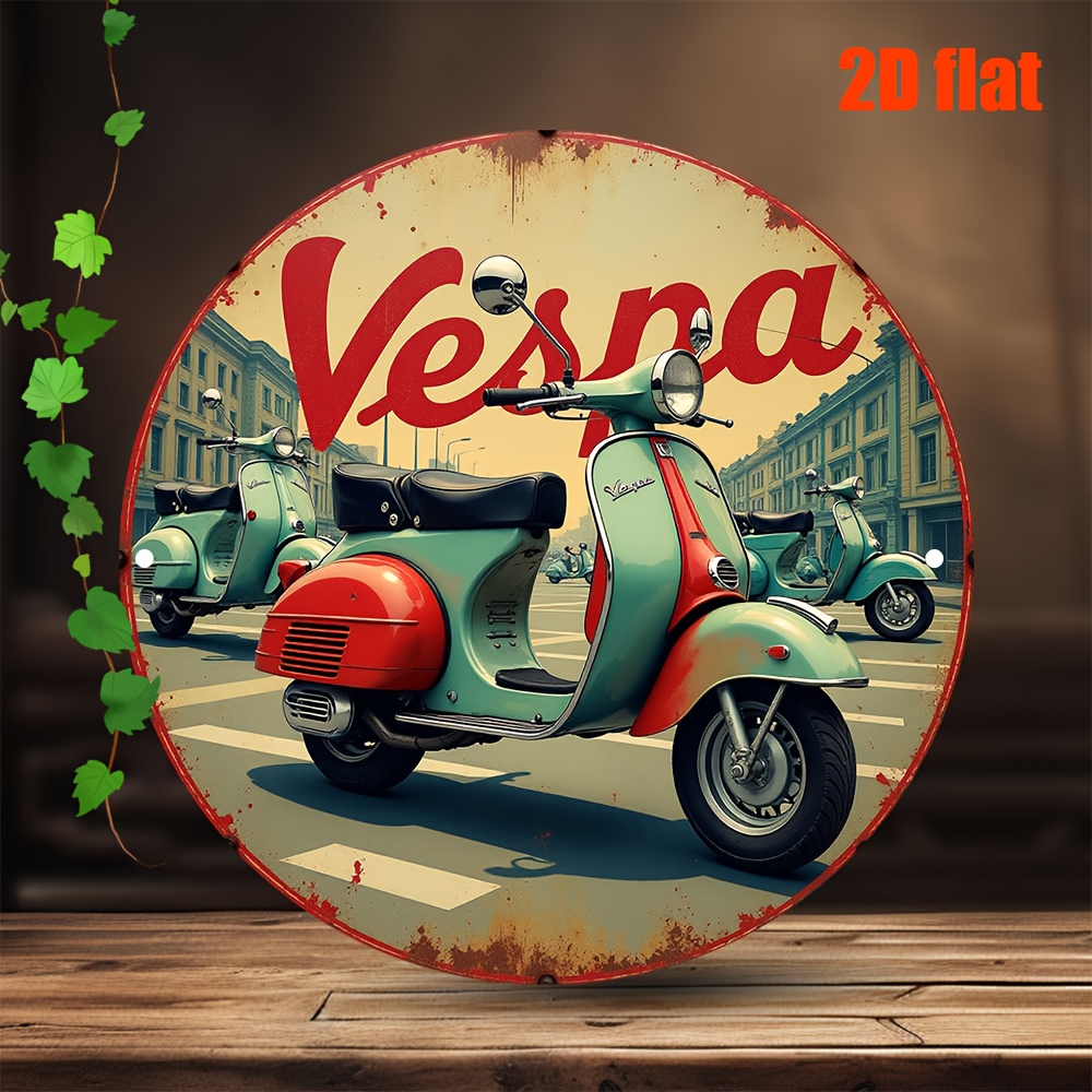 Seni Dinding Logam Skuter Vesn - Vintage Fashion Plates ulasan dan harga