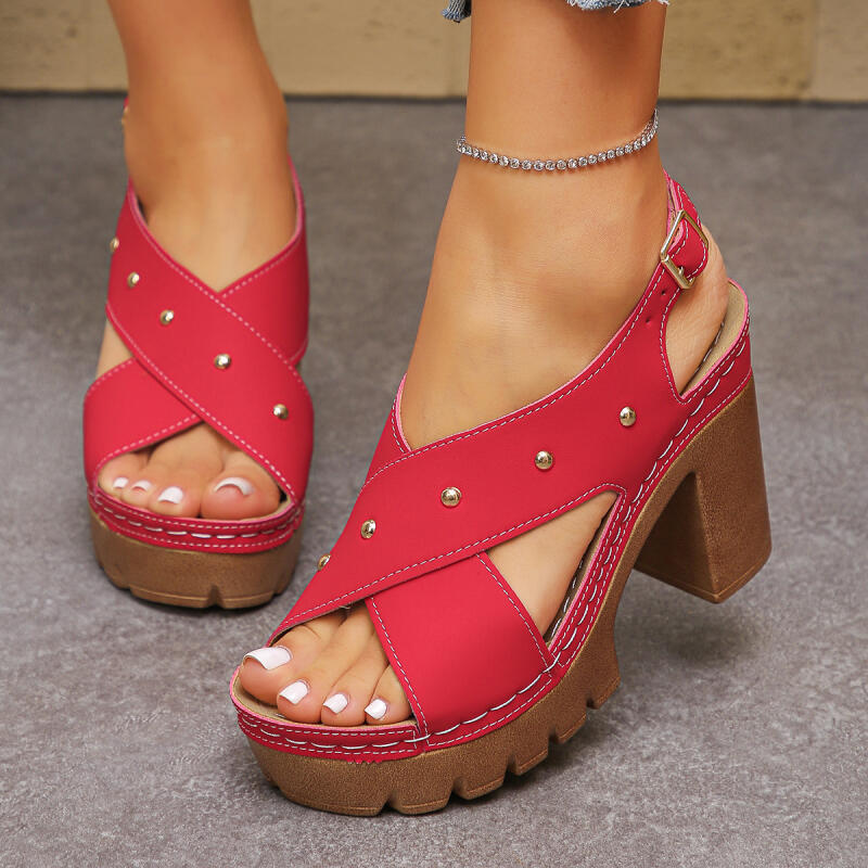 Sandal Gladiator Tali Silang H - Vintage Fashion Heels ulasan dan harga