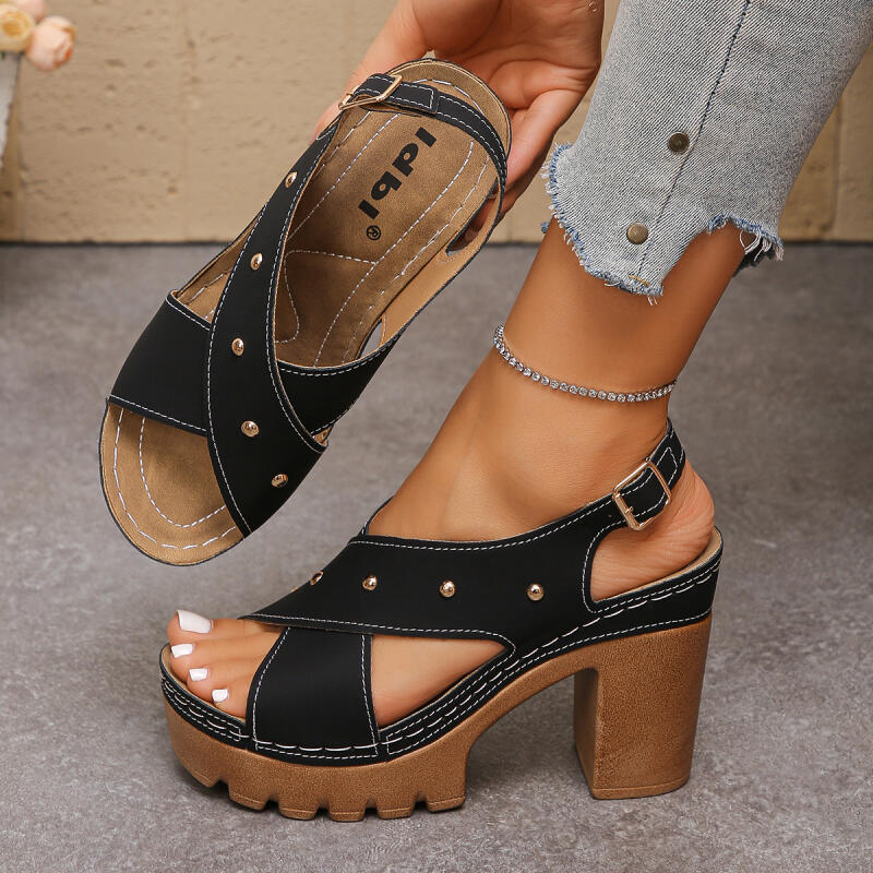 Sandal Gladiator Tali Silang H - Vintage Fashion Heels ulasan dan harga