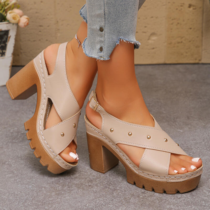 Sandal Gladiator Tali Silang H - Vintage Fashion Heels ulasan dan harga